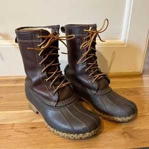 L.L. Bean Shearling Insulated Leather Bean Boots W 9.5